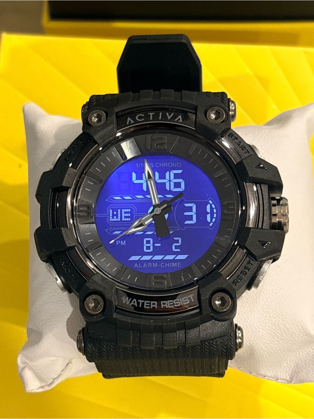 Activa Black Watch with Blue Backlit Display